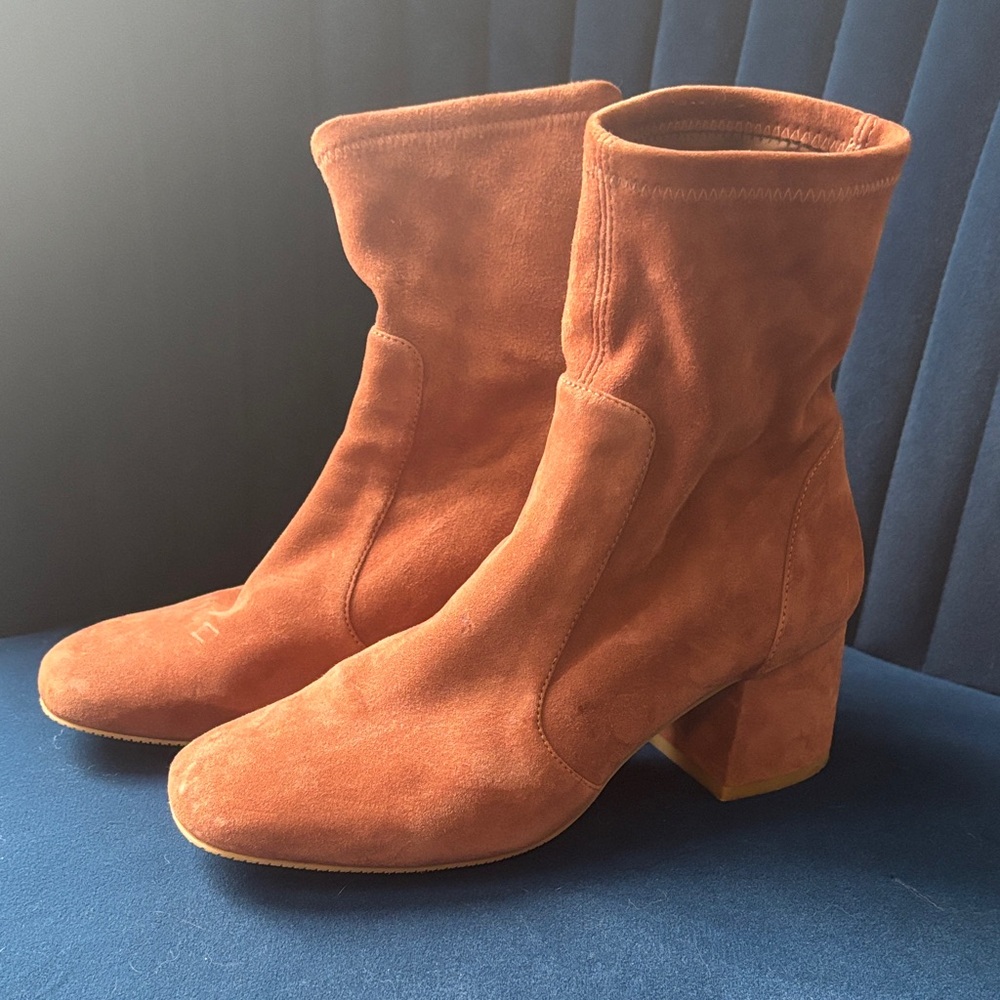 Stuart Weitzman Rust Suede Heeled Boots